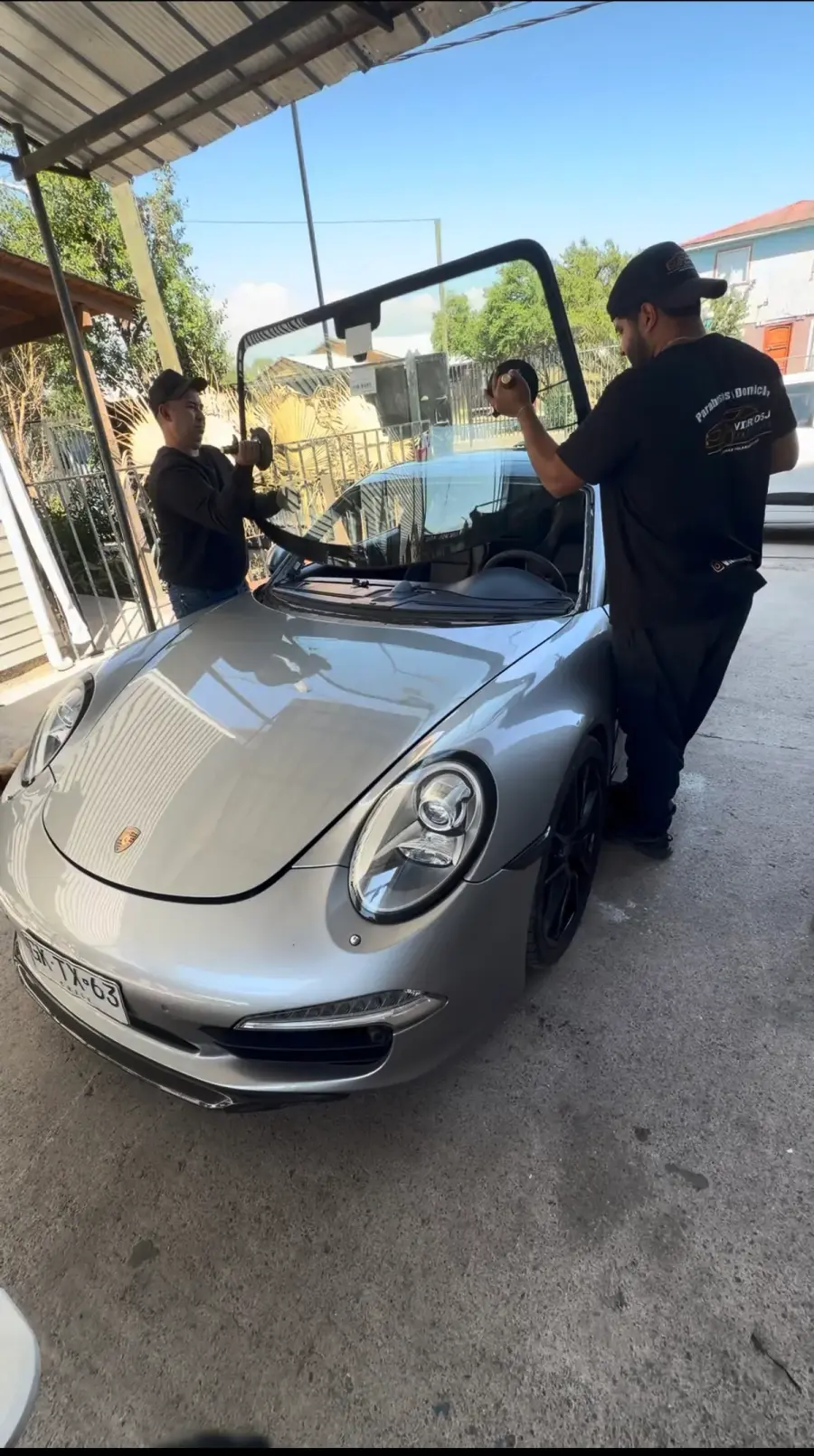 Porsche 911 — antes del cambio de vidrio
